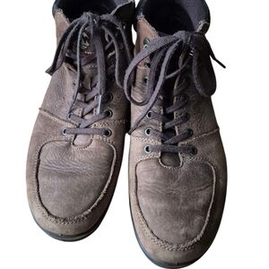 9 Flexi Mens‎ Brown Leather Boots Rugged Sole Lace-Up